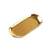 OUNONA Professional 201 Stainless Steel Dental Medical Flat Snack Towel Instrument Tray Size L (Golden)